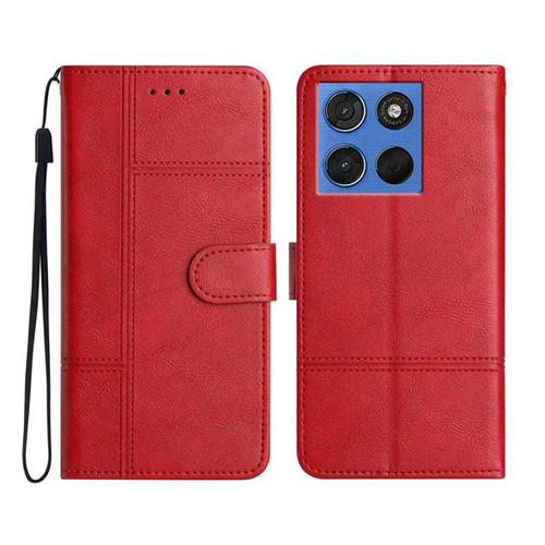 Moto G 2025 / Moto G 2026 Cowhide Texture Stitching Leather Phone Case - Red